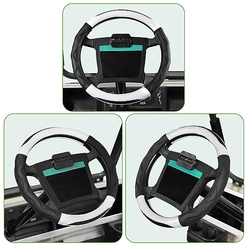 10L0L Golf Cart Steering Wheel Cover for Yamaha, Club Car DS & Precedent 1981-up, 14 Inch Black White - color: Black white