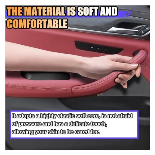 2PCS Car Door Armrest Pads, Soft Memory Foam Car Knee Leg Elbow Cushion, Leather Car Arm Rest Pillow for Comfort Support, Universal Car Interior Accessories for Most Vehicles (Black)