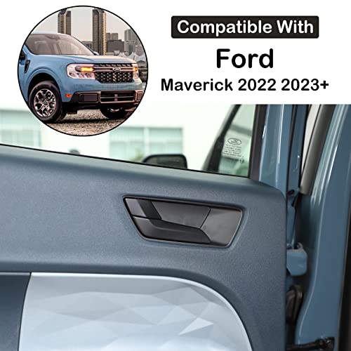 Aunginsy 8Pcs Car Inner Door Handle Switch Panel Trim Cover Compatible with Ford Maverick 2022-2025 Pickup Front Rear Door Handle Bowl Frame Panel Protector Decorative Sticker ABS Interior Accessories - color: Matte Black