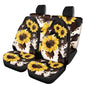 Howilath Cows Sunflowers Print Car Seat Covers Full Set(4 Pack),Split Front Seat and Rear Back Bench Covers Universal for Most Cars Trucks Suvs - color: Cows Sunflowers