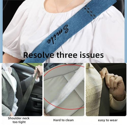 Extra-Long Car Seat Belt Cover Comfortable & Stress-Relieving Durable and Comfortable Car Seatbelt Shoulder Pad Enhance Your Driving Comfort and Safety (Yellow, L-29)