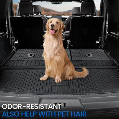 Cargo Mat Backrest Mats for 2018-2024 Ford Expedition/Lincoln Navigator 7/8 Seat(Not for Max or L Model) Accessories, All Weather Cargo Liner Seat Back Cover(Cargo Mat+3rd Row Backrest Mats)