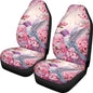 INSTANTARTS Hummingbird Car Seat Covers 2pcs/Set Vehicle Protector Cherry Blossom Front Seats Cover Auto Seat Protector Bucket Seat Cover for Most Cars SUV Sedan - color: Hummingbird