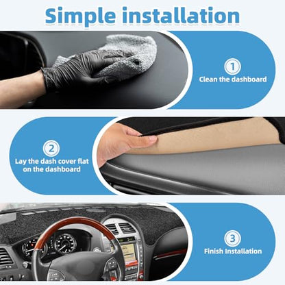 Dash Cover Mat for Lexus ES ES240 ES350 2007 2008 2009 2010 2011 2012 Non-Slip Dashboard Cover Mat Sunshade UV Rays Protector Interior Accessories - size: Compatible with ES ES240 ES350 2007-2012