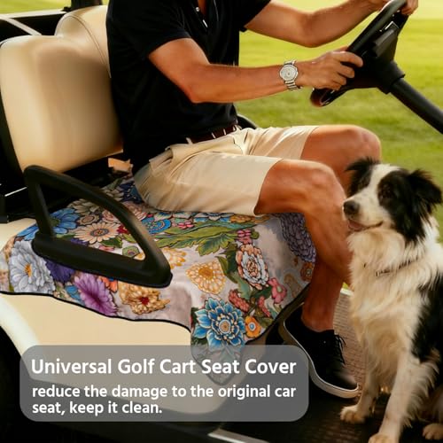 Golf Cart Seat Covers, Universal Golf Cart Seat Towel Blanket for Yamaha, EZGO, Club Car, Icon and More 2-Seat Carts, 100% Microfiber Keeps Seat Comfortable and Clean - color: boho
