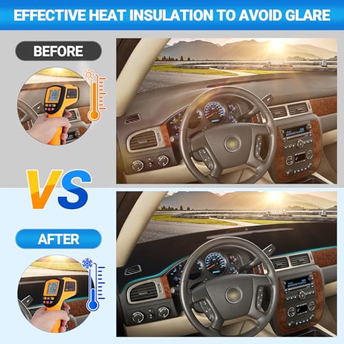 Dashboard Cover Dash Mat Compatible with GMC Sierra Chevy Silverado 2007-2013 Dash Covers - Models with Two Glove Boxes - size: 2007-2013 Chevy Silverado