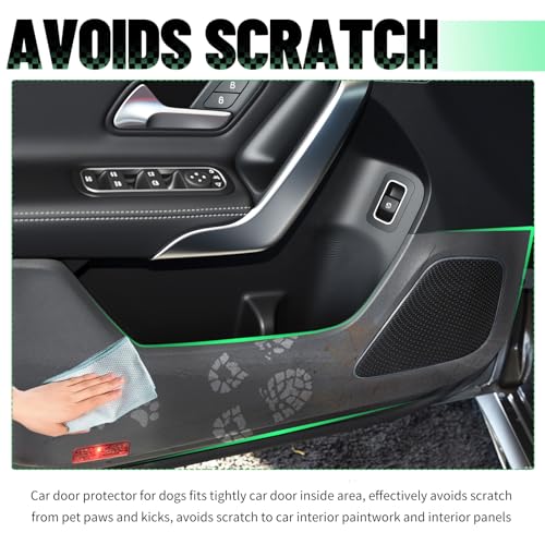 9.84 Ft×7.87 Inch Car Door Protector for Dogs,Cuttable Clear Car Door Edge Guards Avoids Dog Scratches,Dirt,Dust,Universal Clear Protective Film for Cars with Knife,Scraper,Towel