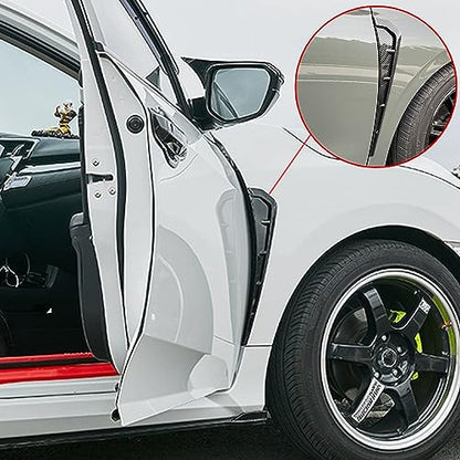 Black Car Fender Side Vents Decoration Sticker Trim ABS Material Spoiler Fender Decorative Stickers Air Flow Intake Hole Grille Auto Exterior Universal Accessories (Black) - size: Black