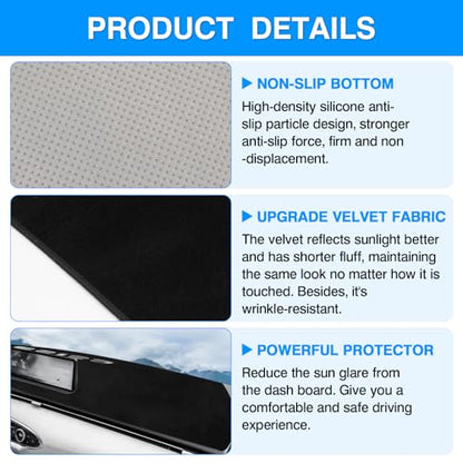 Autorder Dashboard Cover Mat for 2022-2025 Genesis GV70 Accessories Dash Cover Upgrade Velvet Dash Mat Sunshade Glare UV Rays Protector - size: For Genesis GV70 2022-2025