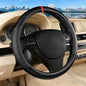 Black Carbon Fiber Leather Steering Wheel Cover, Microfiber Leather, Anti-Slip, Breathable, Universal Fit for 14.5–15 in Steering Wheel Cover for Men Women - color: Splicing Carbon Fiber - Black
