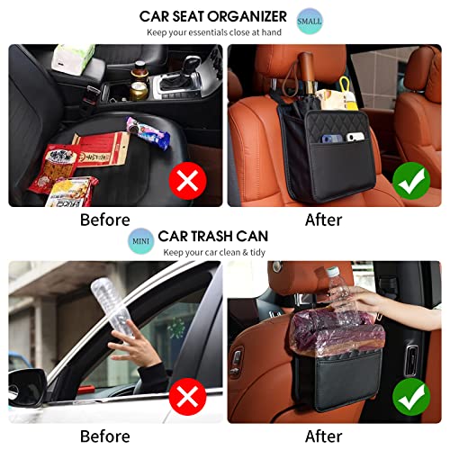 Car Seat Back Hanging Bag Car Document Holder Multi-Pocket Bottle Bag Storage Box Organizer Travel Tidy Pouch Pocket Kids - color: Black A