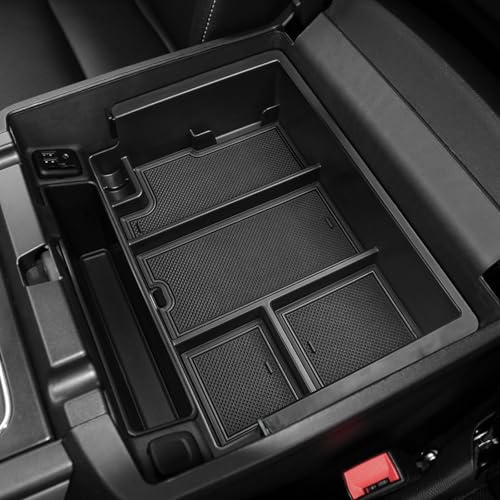 EDBETOS 2PCS Center Console Organizer Compatible with 2014-2018 Chevy Silverado/GMC Sierra 1500 Accessories 2015-2019 Silverado/Sierra 2500HD/3500HD Armrest Box Insert Tray, Full Console w/Bucket Seat