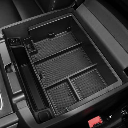 EDBETOS 2PCS Center Console Organizer Compatible with 2014-2018 Chevy Silverado/GMC Sierra 1500 Accessories 2015-2019 Silverado/Sierra 2500HD/3500HD Armrest Box Insert Tray, Full Console w/Bucket Seat