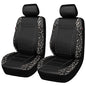 Flying Banner car seat Covers Faux Leather Waterproof Easy Clean Easy Installation (Leopard Gray Leather Black, 2 Fronts) - color: Leopard Gray Leather Black