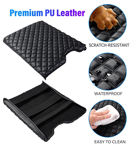 Sinvanho Thickened Center Console Armrest Cover for 2015-2025 Ford F150 Accessories, PU Leather Middle Console Protective Cover, Arm Rest Box Lid Cushion, Fits Only 40/20/40 Jump Seat Console - color: Thickened