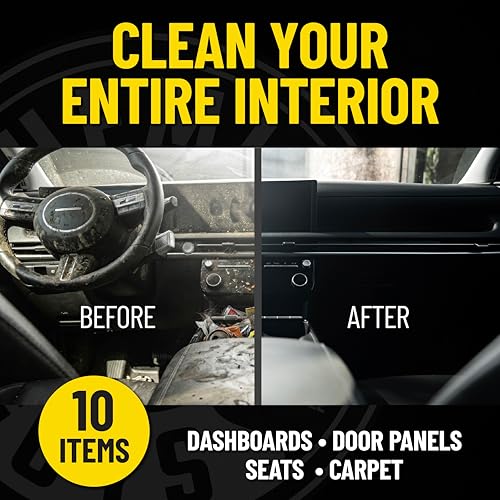 Chemical Guys Interior Cleaning Kit with Storage Bag Total Interior Cleaner Microfiber Towels Detailing Brushes and Sticky Gel Giftable Car Care Set - 10 Items - style: KIT + BAG
