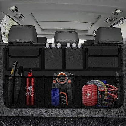 Snuopfy Car Trunk Organizer and Storage, Backseat Hanging Organizer for SUV, Truck, MPV,Van Collapsible Cargo Storage Bag with 7 Pockets, Car Interior Accessories for Men and Women