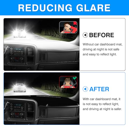 Autorder Dashboard Cover Mat for Chevy Chevrolet Silverado/GMC Sierra 1999-2006, GMC Yukon XL/Suburban Tahoe Avalanche 2000-2006 Accessories Upgrade Dash Mat Sunshade Glare UV Rays Protector - size: Black 1999-2006 Chevy Silverado