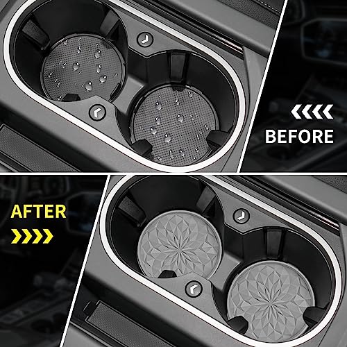 Car Cup Coaster [4 Pack] Silicone Car Coasters/Cup Mats - 2.75In Universal Non-Slip Recessed Car Interior Accessories - Car Cup Holder Insert Coasters Light Grey - color: 4 Pack-light Grey