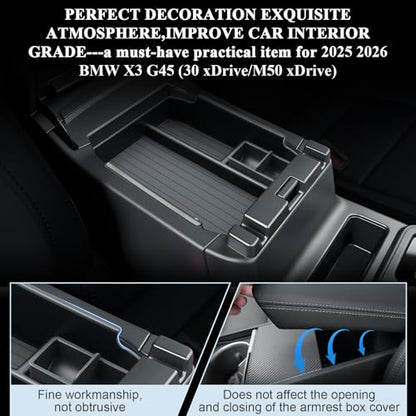 BIBIBO for 2026 Subaru Outback Center Console Organizer 2026 Subaru Outback(Premium,Limited,Touring,Wilderness,Limited XT,Touring XT) Console Insert Tray - color: Black-Single Layer