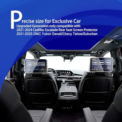 2pcs Tempered Glass Screen Protector for 2021-2025 2026 GMC Yukon Denali/Ch evy Tahoe/Suburban 12.6" Rear Seat Entertainment System, HD Clear Anti-Scratch Protective Accessories - size: Yukon Rear Seat