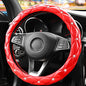 YOGURTCK Cute Diamond Soft Leather Anti-Slip Steering Wheel Cover with Bling Bling Crystal Rhinestones, Universal 15 Inch for Women Girls, Fit Vehicles, Sedans, SUVs, Vans, Trucks - Red - color: A-Red
