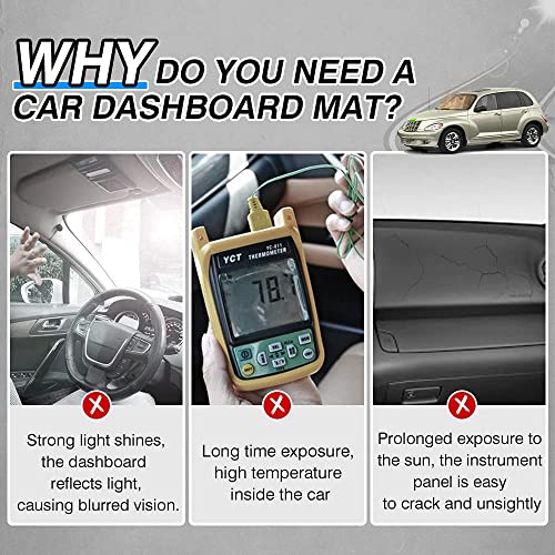 Autorder Dashboard Cover Mat for Chrysler PT Cruiser 2001 2002 2003 2004 2005 Accessories Dash Cover Suede Dash Mat Sunshade Glare UV Rays Protector - size: 2001-2005 Chrysler PT Cruiser