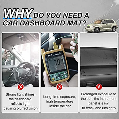 Autorder Dashboard Cover Mat for Chrysler PT Cruiser 2001 2002 2003 2004 2005 Accessories Dash Cover Suede Dash Mat Sunshade Glare UV Rays Protector - size: 2001-2005 Chrysler PT Cruiser