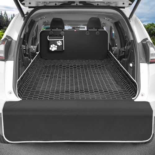 Oasser SUV Cargo Liner for Dogs Large Waterproof Trunk Cover with Detachable Pocket and Bumper Flap Protector, 600D Oxford Cloth, Black, XL (55 x 91 Inch) - size: XL (55 x 91 inch)