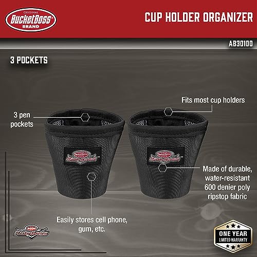 Bucket Boss - AutoBoss Cup Holder Organizer, Auto Boss (AB30100) , Black