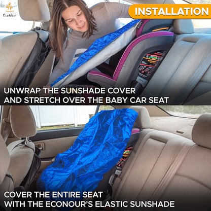 EcoNour Car Seat Protector, Waterproof Car Seat Cover with Thick Padding, Non-Slip Back Seat Protector for Baby, Infant & Toddler, Seat Cover Mat to Protect Seats from Spills, Dirt & Scratches - color: Blue