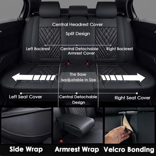 Car Seat Covers for Equinox 2010-2026, Leather Car Seat Covers Full Set, Luxury Diamond Pattern, Breathable Automotive Seat Covers, Black - size: Equinox Full Set