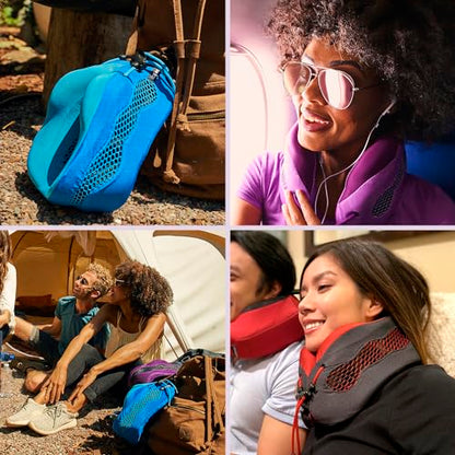 Cabeau Evolution Cool Long Haul Flight Cooling Travel Neck Pillow with Supportive Memory Foam, Airflow Vents, Compact Carrying Case, Purple - color: Purple