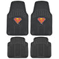 Superman Rubber Car Floor Mats 4 PC Front Heavy Duty All Weather Protection - Trimmable To fit - size: Pack of 4