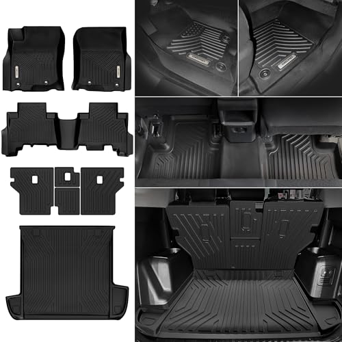 OEDRO Floor Mats Cargo Liner Fit for 2013-2024 Toyota 4Runner 5-Seater, Custom Fit TPE All Weather Floor Liners Trunk Mat with Backrest Mat for 4Runner Accessories, Car Mat Full Set, Black - style: 13-24 4Runner Full Set W/ Backrest Mat 5 Seats
