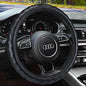 Haokay Heavy Duty Pure Cowhide Steering Wheel Cover, Black Genuine Leather Steering Wheel Cover Men Women Comfort Finger Grips Universal 14.5 to 15 Inch - color: BLACK-2