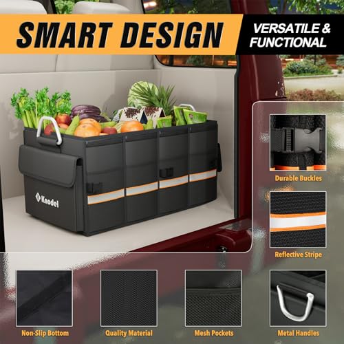 K KNODEL Car Trunk Organizer, Car Organizer With Lid, Heavy Duty Collapsible Trunk Storage for SUV, Truck, Cargo Trunk Organizer with Lid (Medium, Black) - size: Medium