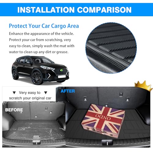Powerty Trunk Mat for 2016-2020 2021 Hyundai Tucson Accessories Cargo Mats TPO All Weather Cargo Liner Heavy-Duty Trunk Liners (Not fit Hyundai Tucson NX4) - size: Cargo Mat｜For｜16-21｜Hyundai Tucson