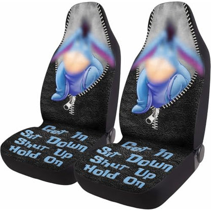 Cartoon Donkey Car Seat Covers Set of 2, Breathable Front Seat Covers for Truck Sedan SUV, Cute Car Accessories, Cartoon Gift for Women Men - color: Cartoon Donkey