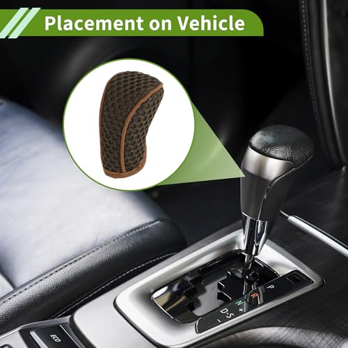 Universal Gear Shift Knob Cover Stick Shifting Handle Protector Manual Fabric 1Pcs Anti-Slip Dark Brown - color: Dark Brown