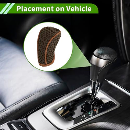 Universal Gear Shift Knob Cover Stick Shifting Handle Protector Manual Fabric 1Pcs Anti-Slip Dark Brown - color: Dark Brown