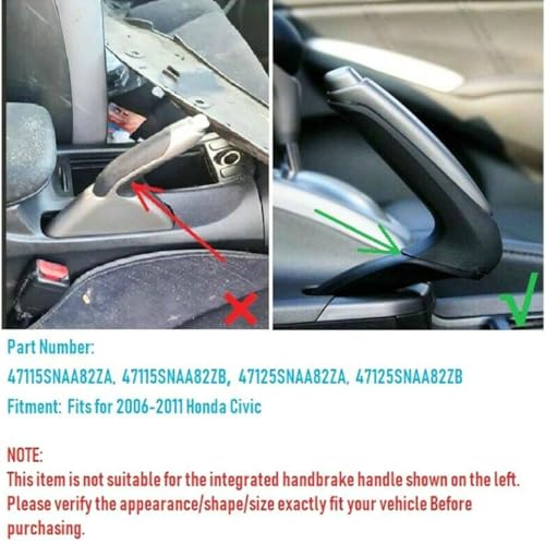 Parking Brake Grips Handle Cover Carbon Fiber Print Front Hand Brake Protector Interior Trim for Honda Civic Coupe Sedan 2006 2007 2008 2009 2010 2011