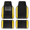 FH Group Universal Fit Premium Carpet Automotive Floor Mats Fits Most Cars, SUVs, and Trucks with Driver Heel Pad, Full Set Yellow - color: Yellow