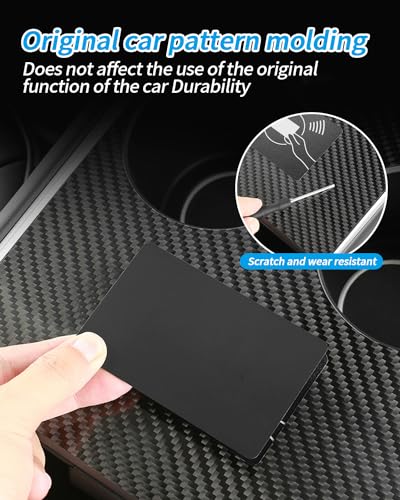KKTR-CAR Carbon Fiber Center Console Cover, Matte Black Real Carbon Fiber Center Control Cover Compatible with Tesla model 3 (2017-2023), model y (2019-2025)