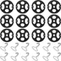24 Pieces Car Seat Cover Plum Plate Metal Hook,12 Pcs Plastic Car Seat Covers Chucks,12 Pcs Metal Hooks Locking Clip Plastic Card Fixed Fastener Buckle for Seat Replacements Accessories(Black)