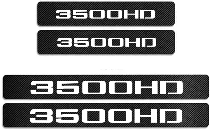 4Pcs Car Door Sill Protector Door Sill Scuff Plate Stickers Compatible with Sierra 3500HD (White) - color: 3500HD (White)
