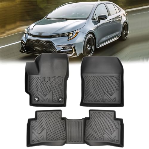 TPE Automotive Floor Mats Custom for 2020-2025 Toyota Corolla(Include Hybrid Exclude Hatchback), All Weather Cover Protection Waterproof Black Floor Liner Front & Rear Row Full Set Car Mats, 3PCS - size: 3PCS (2Row), style: For 2020-2025 | Toyota Corolla(