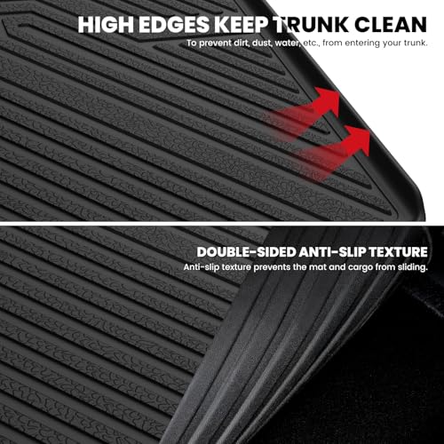 LASFIT Cargo Mat for Honda CR-V 2017-2022 (Tray in Lower Position), Custom Fit Trunk Mat, Raised Edge All Weather Protection, Kid & Pet Friendly, Easy Clean for Family Use, Black (Not for Hybrid) - style: 2）For Honda CR-V | 2017-2022 | Cargo Mat (Lower Po