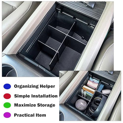 RUNROAD Center Console Organizer Compatible with Honda Pilot (2016-2022)/ Ridgeline (2017-2023)/ Passport (2019-2023) Accessories, Insert Armrest Dividers ABS Secondary Console Storage Box