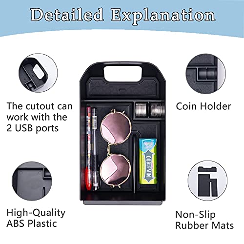 Center Console Tray Organizer Compatible with Toyota RAV4 Accessories 2025 2024 2023 2022 2021 2020 2019 and 2021-2025 RAV-4 Prime, Armrest Insert Container ABS Material Secondary Storage Box